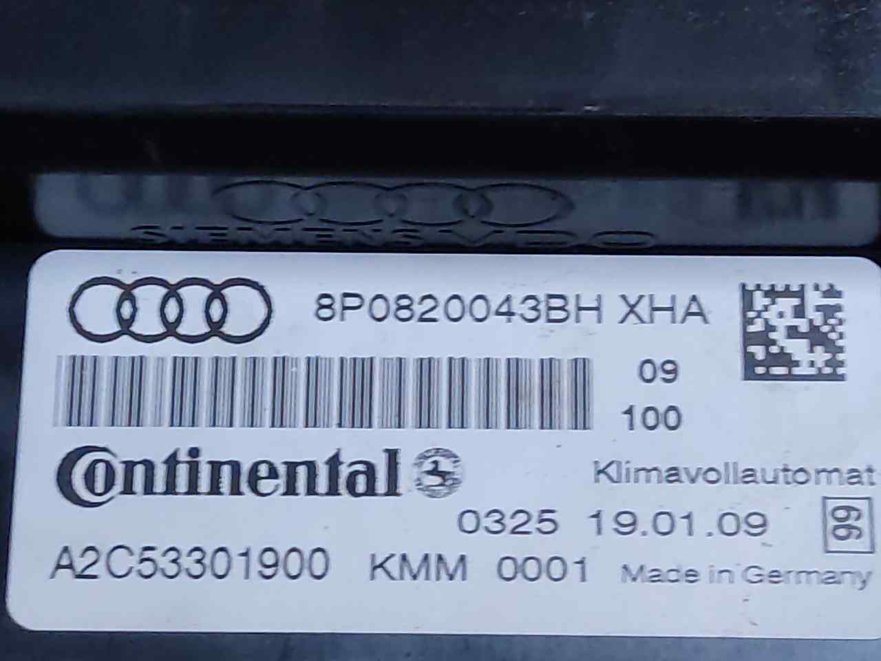 AUDI A3 8P (2003-2013) Klimakontrollenhet 8P0820043BH 24902735