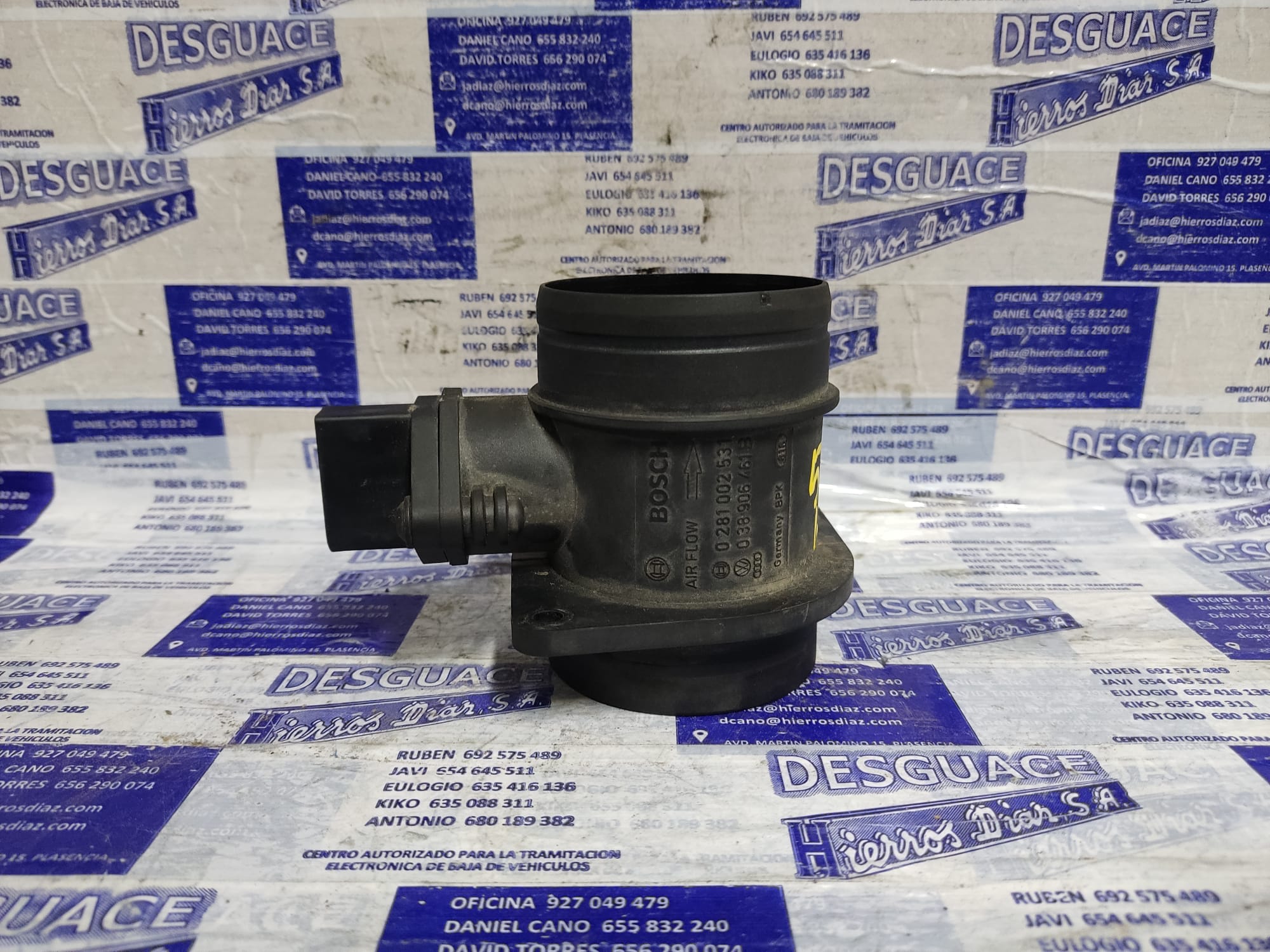 SEAT Ibiza 3 generation (2002-2008) Mass Air Flow Sensor MAF ESTANTERÍA82 24891484