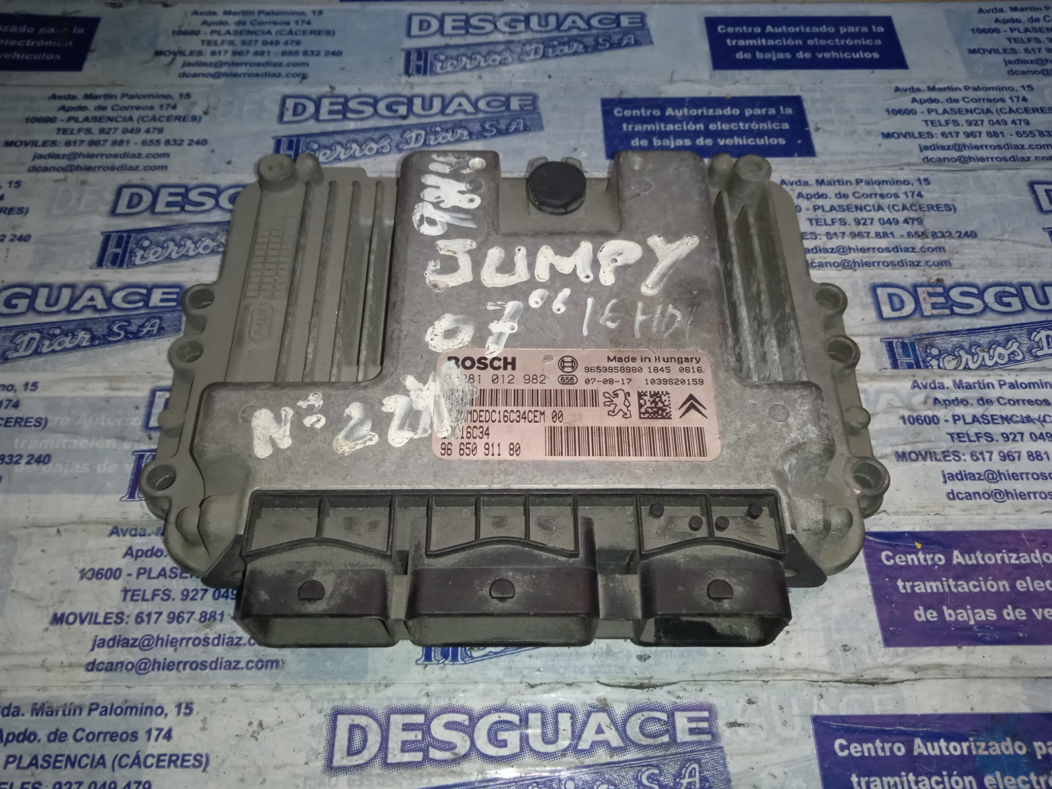 CITROËN Jumpy 2 generation (2007-2016) Calculateur d'unité de commande du moteur 0281012982 24889749