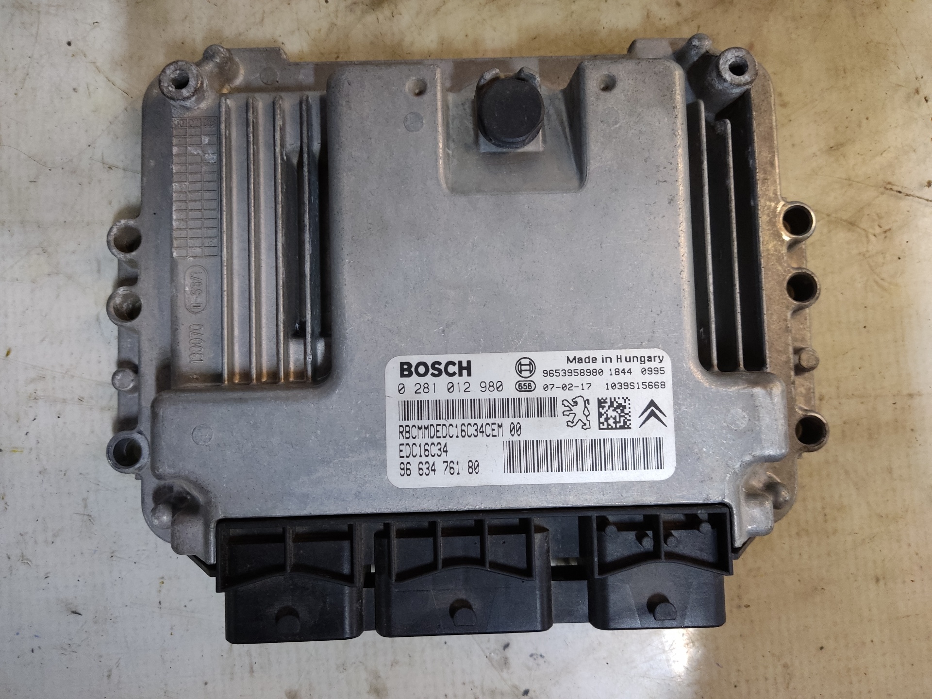 CITROËN C4 Picasso 1 generation (2006-2013) Engine Control Unit ECU 0281012980 24885706