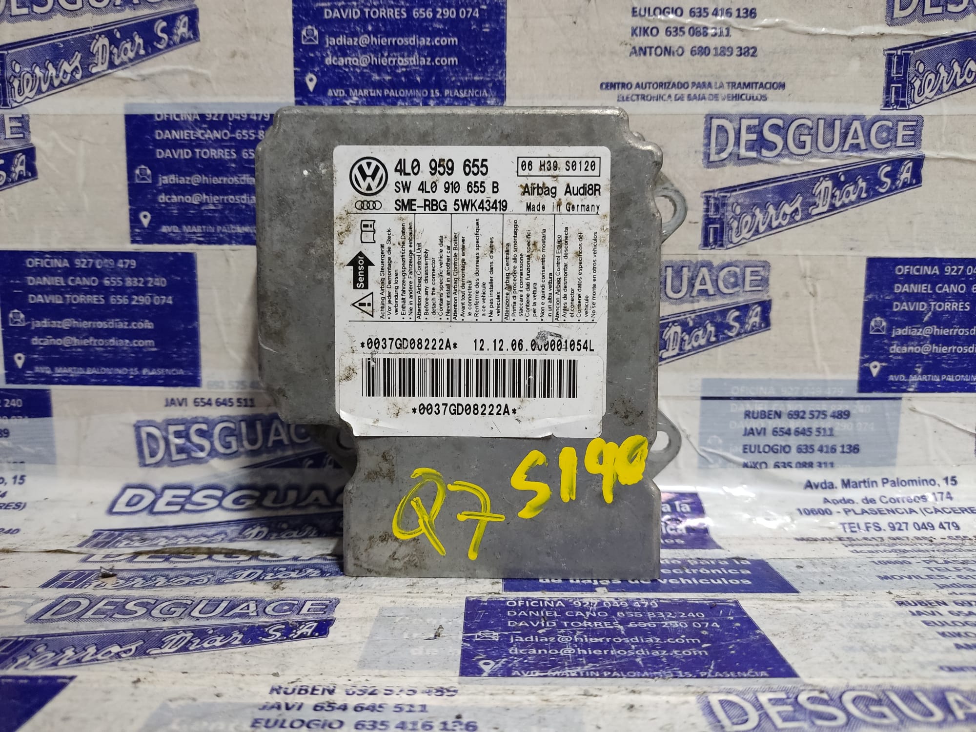 AUDI Q7 4L (2005-2015) SRS riadiaca jednotka 4L0959655 24889537