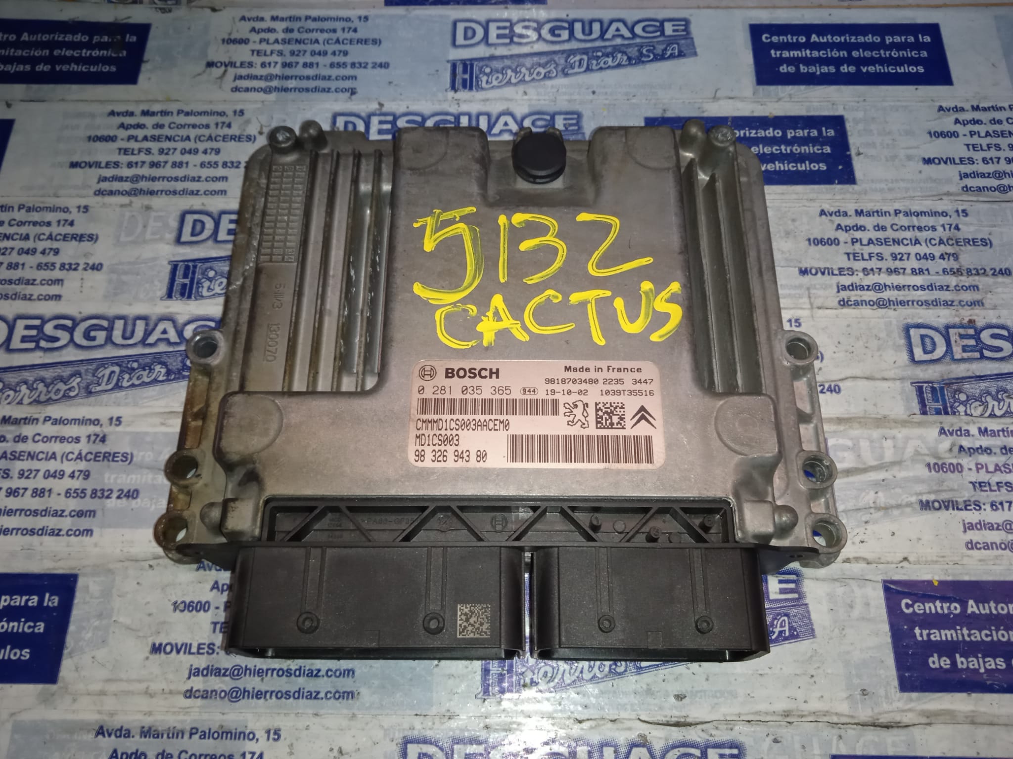 CITROËN C4 Cactus 1 generation (2014-2024) Motora vadības bloks 0281035365 24887958