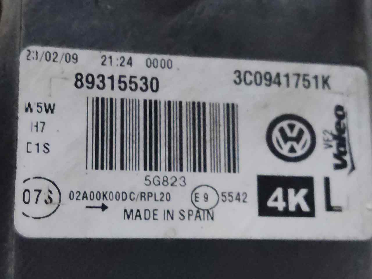 VOLKSWAGEN Passat B6 (2005-2010) Фара передняя левая 3C0941751K 24902291