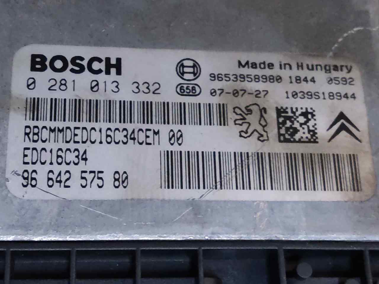 CITROËN C5 1 generation (2001-2008) Блок керування двигуном ECU 0281013332 24903066