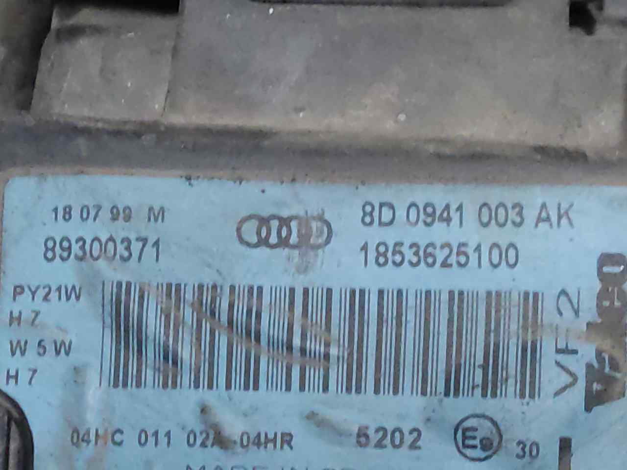 AUDI A4 B5/8D (1994-2001) Фара передняя левая 8D0941003AK, ESTANTERÍA17 24949633