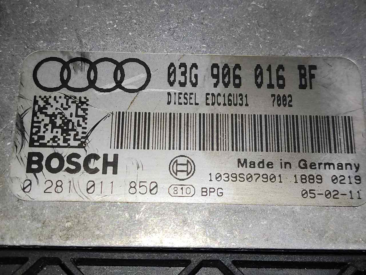 AUDI A6 C6/4F (2004-2011) Μονάδα ελέγχου κινητήρα ECU 0281011850 24902508