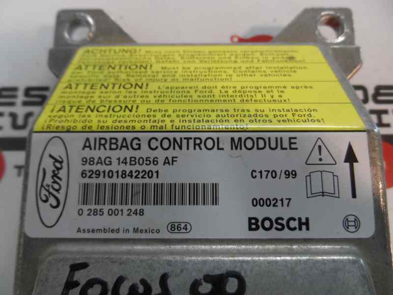 PEUGEOT Focus 1 generation (1998-2010) SRS Control Unit 98AG14B056AF,1998 19173293