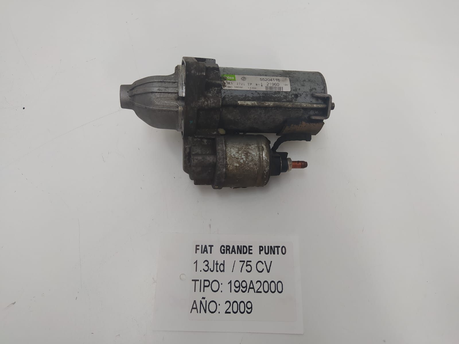 FIAT Grande Punto 1 generation (2006-2008) Starter Motor 55204116, 25K52721TP, VALEO 18987559