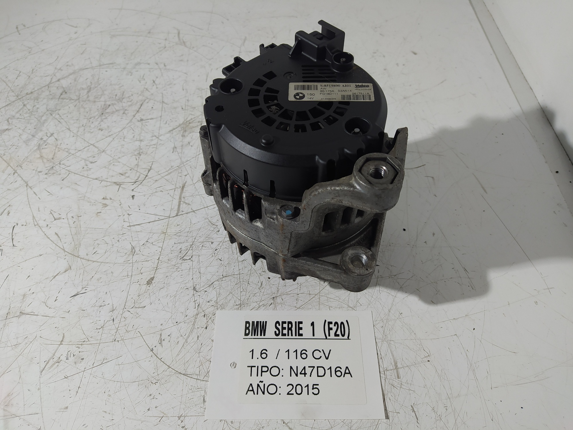 BMW 1 Series F20/F21 (2011-2020) Alternator 8519890AI01, FG18D111, VALEO 22878621