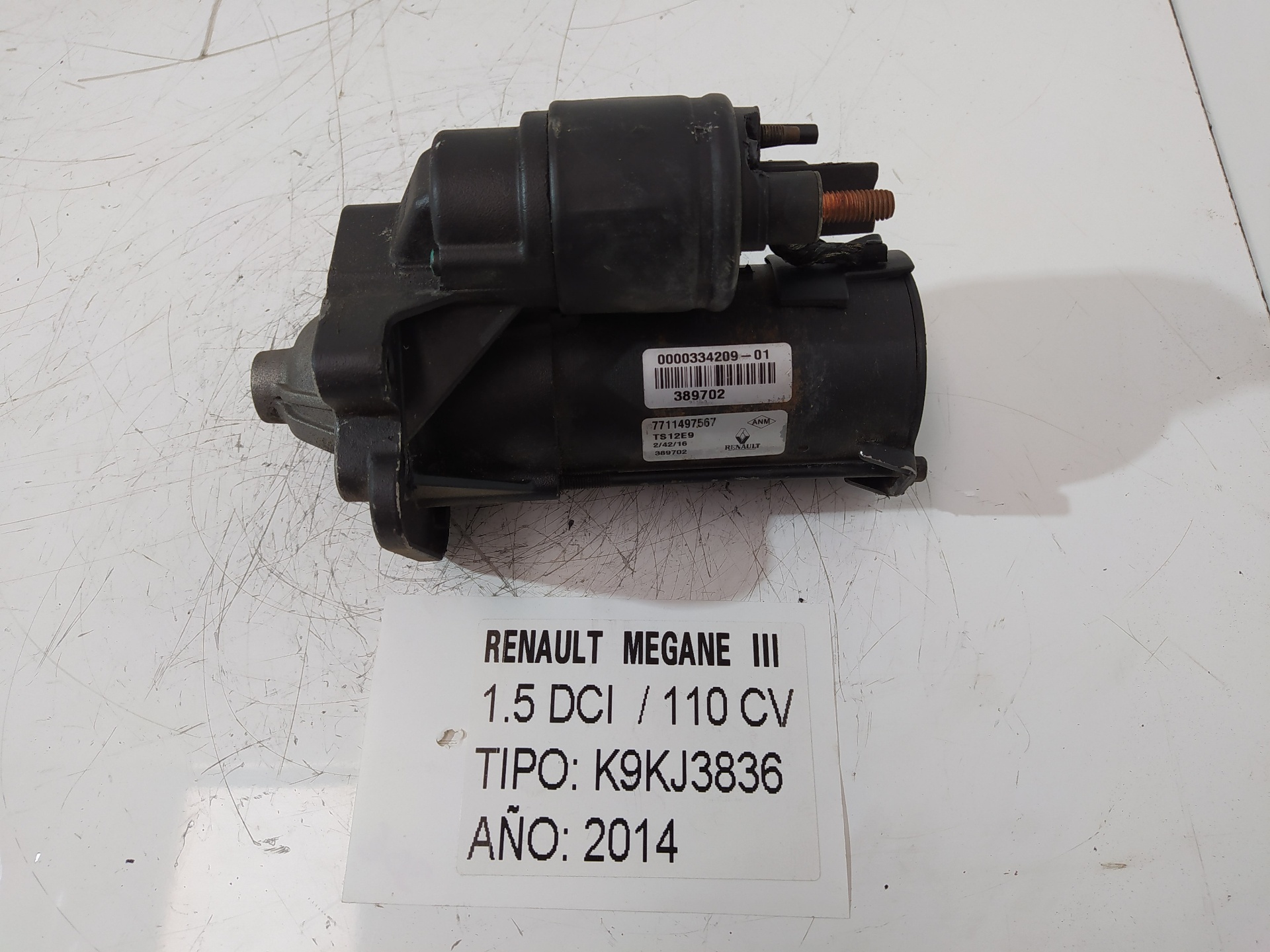 RENAULT Megane 3 generation (2008-2020) Starter auto 7711497567,K9KJ3836,389702 26261313