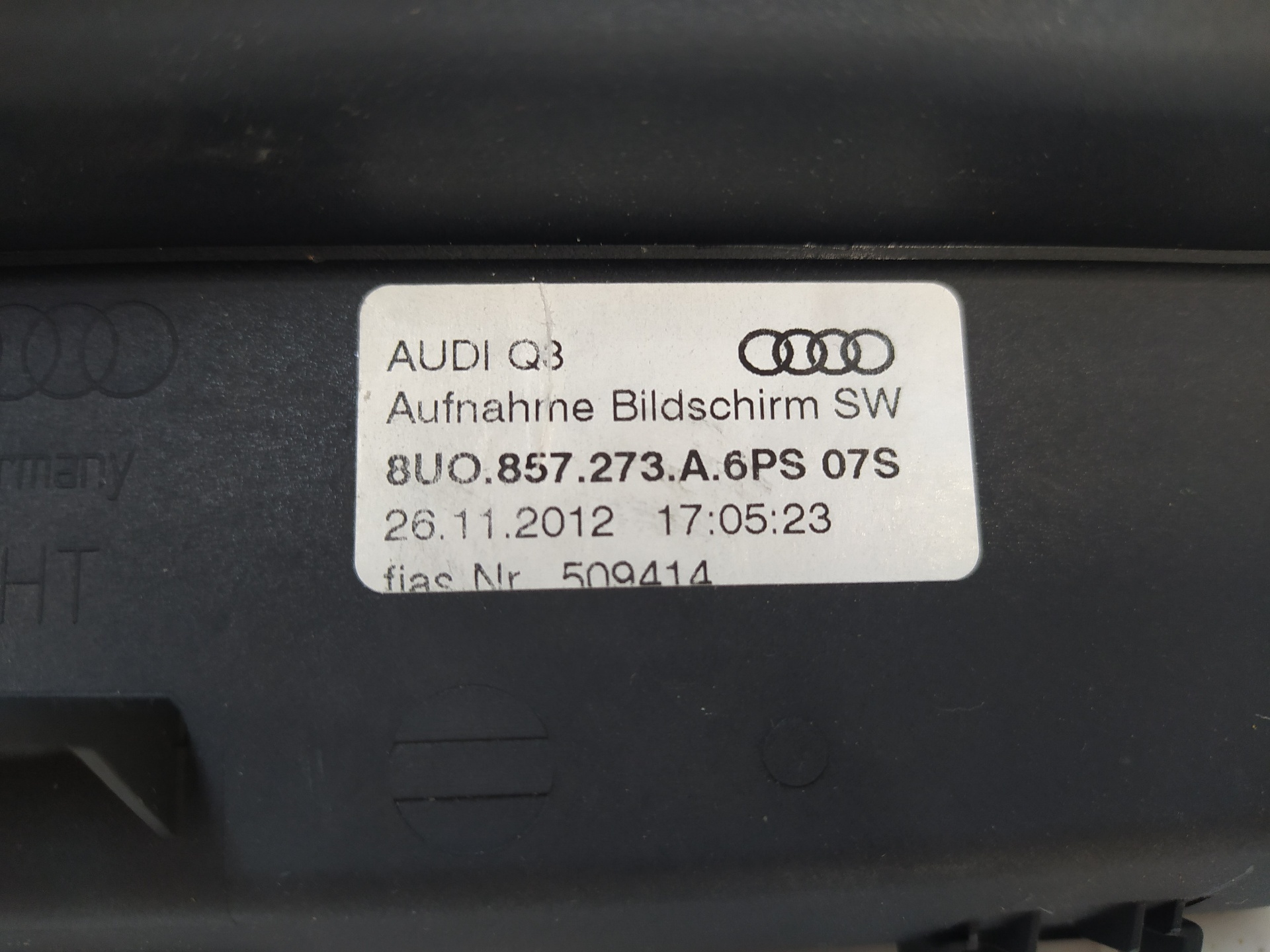 AUDI Q3 8U (2011-2020) Other Interior Parts 8UO857273A 25449174