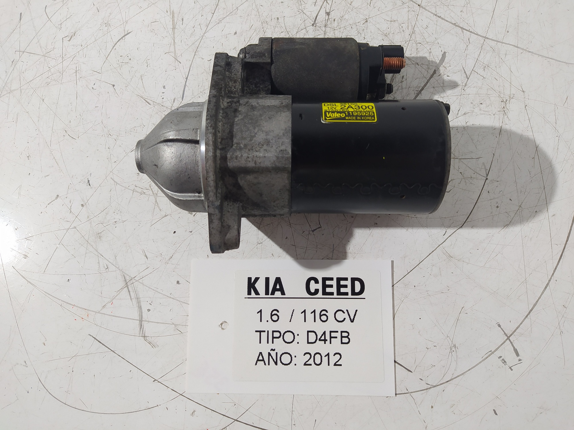 KIA Cee'd 1 generation (2007-2012) Starteris 2A300, 1195925, VALEO 22886918