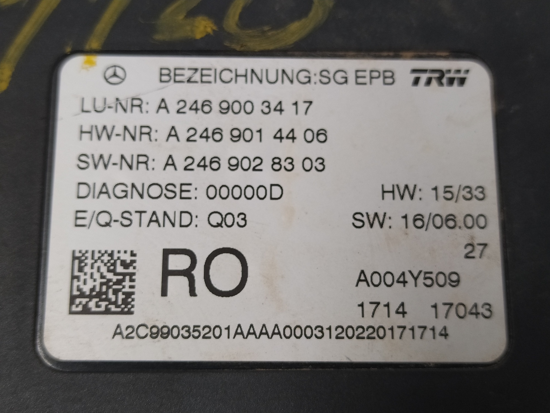 MERCEDES-BENZ A-Class W176 (2012-2018) Alte unități de control A2469003417, A2469014406, A2469028303 22887232