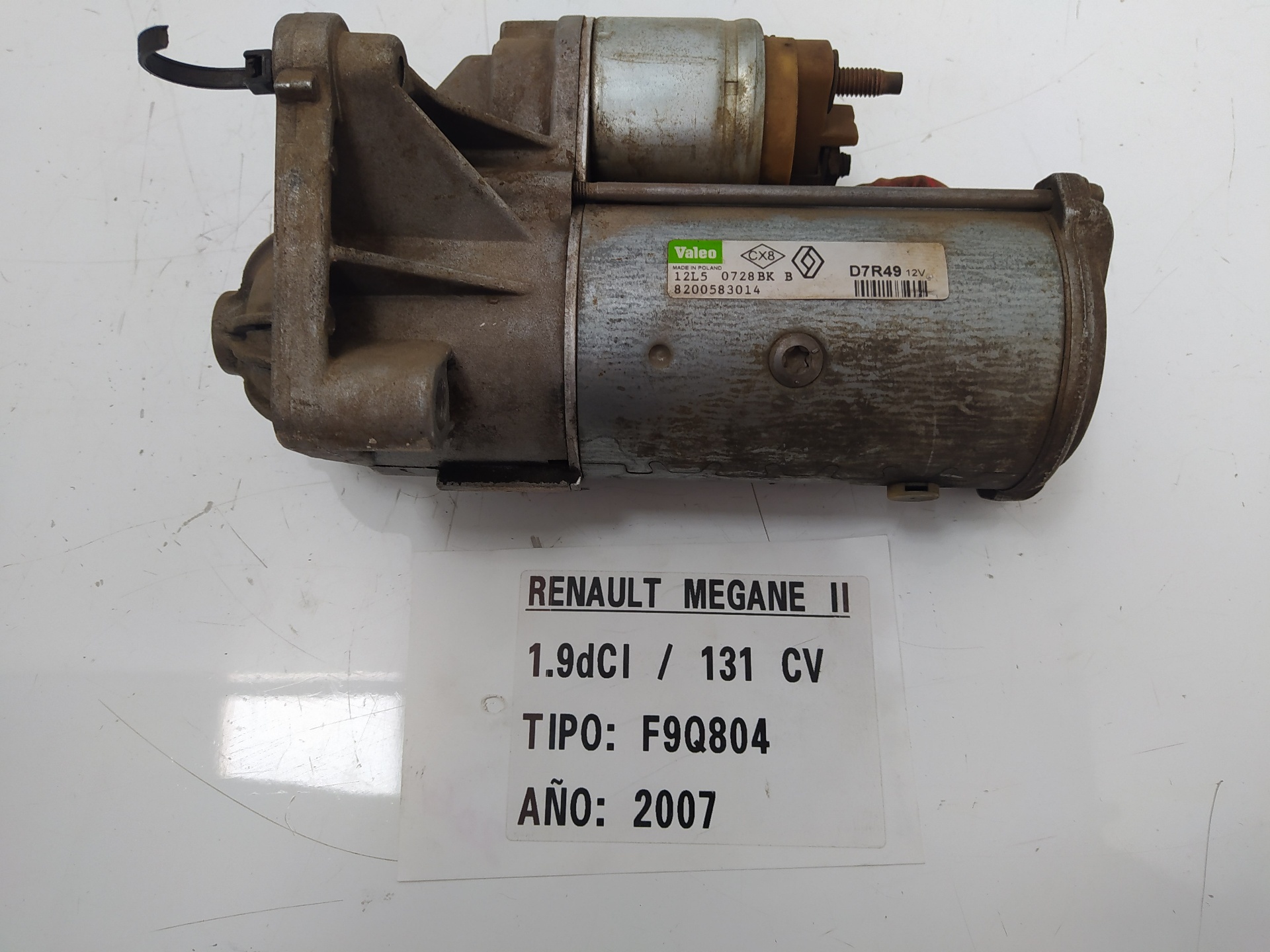 RENAULT Megane 2 generation (2002-2012) Starter Motor D7R49, VALEO 18822291