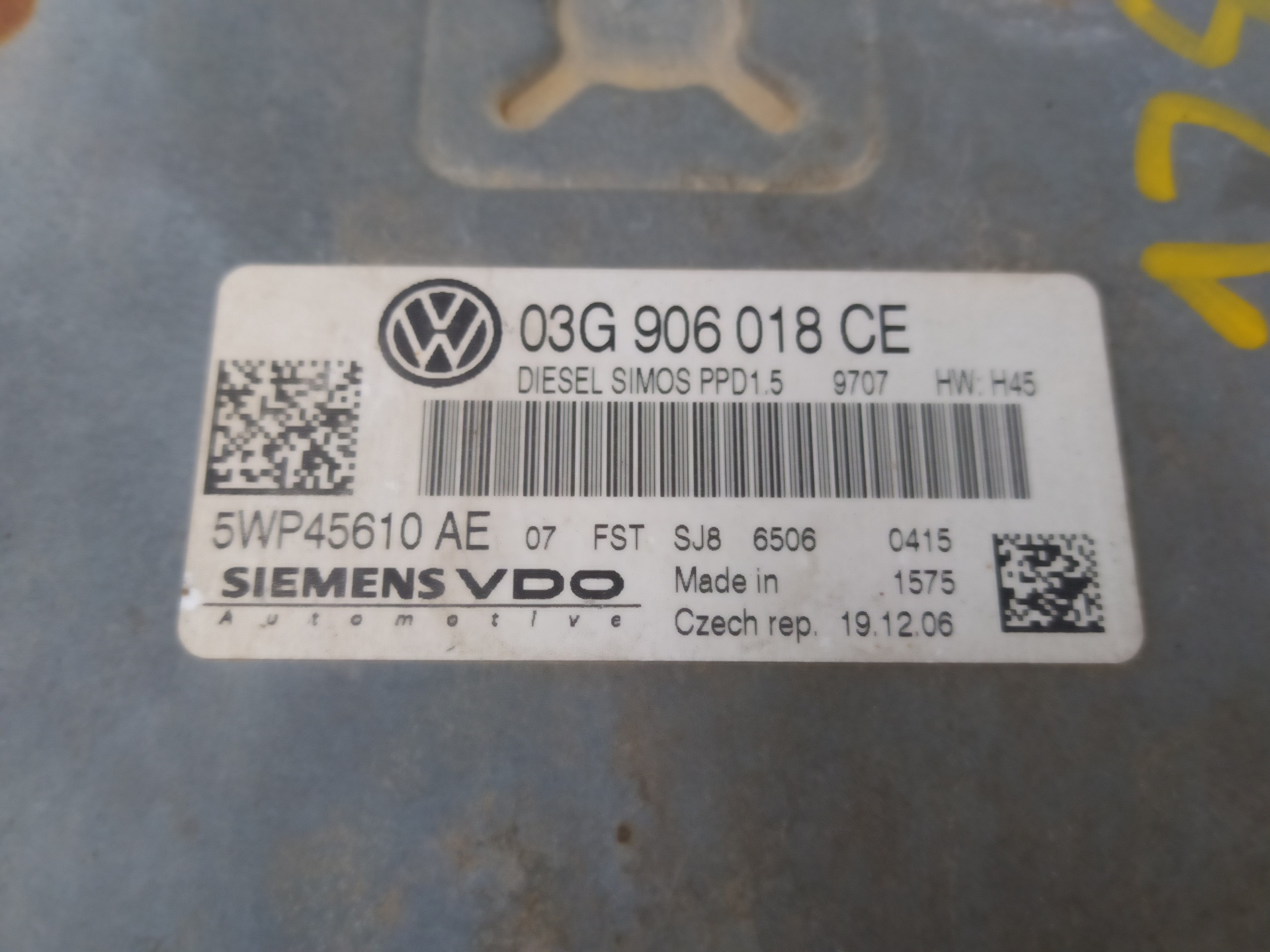 CHEVROLET Passat B6 (2005-2010) Unitate de control motor 03G906018CE,SIEMENS 22887598