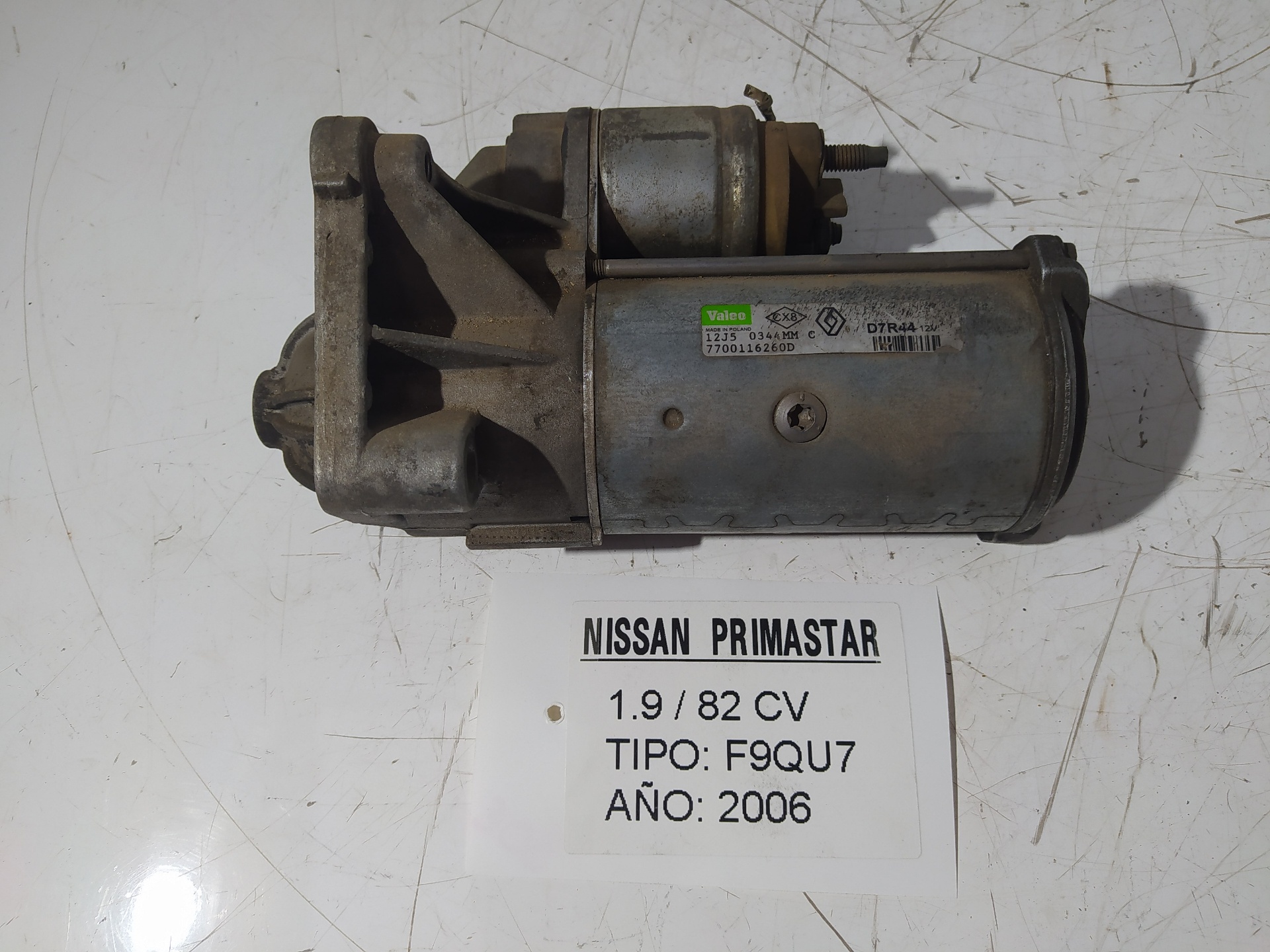 NISSAN Primastar 1 generation (2002-2014) Starter Motor 7700116260D,D7R44 26262677