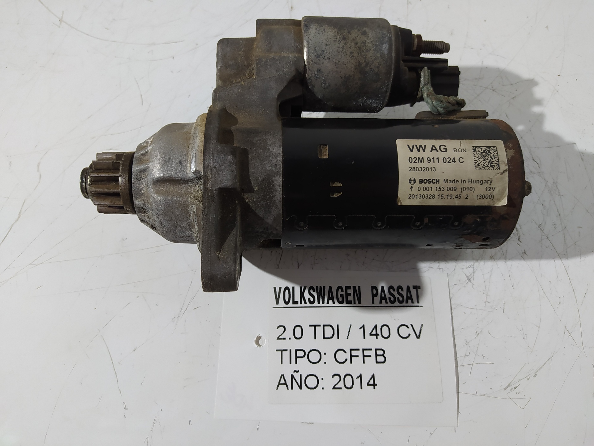 VOLKSWAGEN Passat B7 (2010-2015) Starter auto 02M911024C 18861862