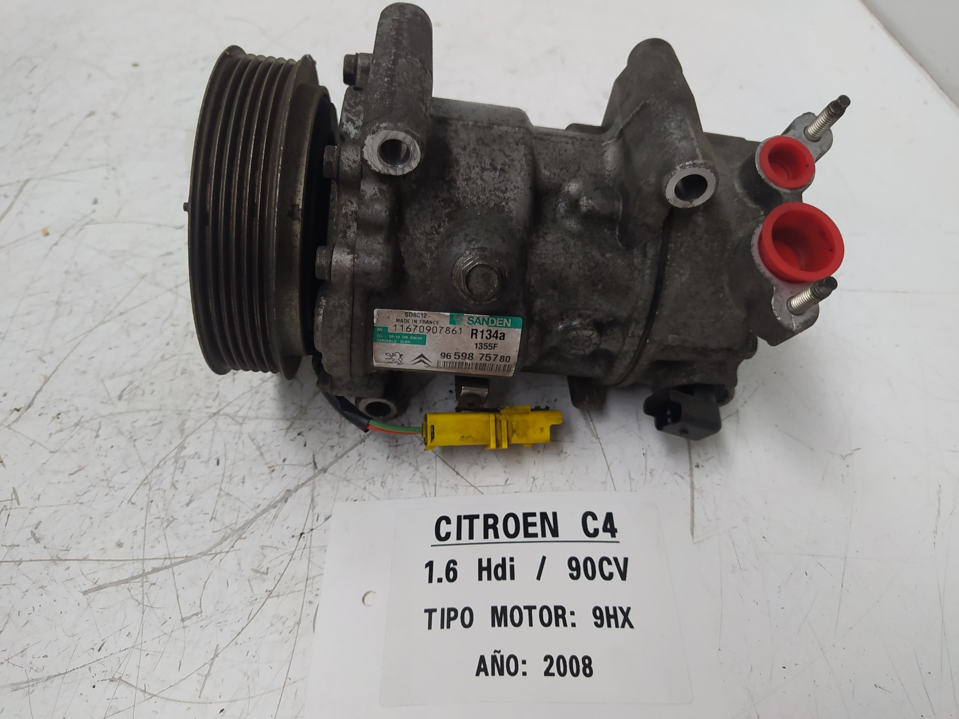 CITROËN C4 1 generation (2004-2011) Hасос кондиционера 9659875780, SD6C121355F, SANDEN 18864496