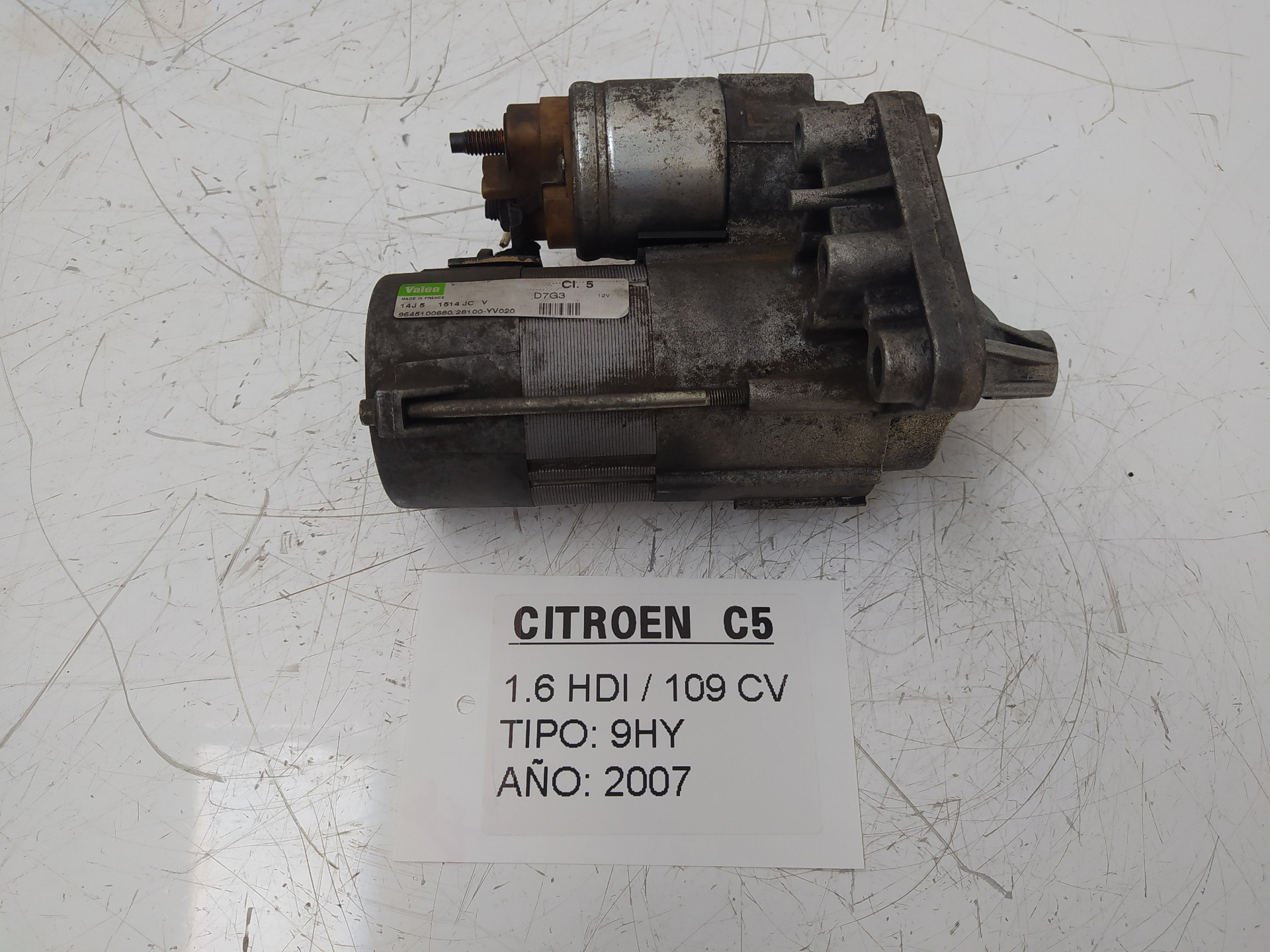 CITROËN C5 1 generation (2001-2008) Starter Motor 9645100680, 964510068028100, VALEO 22878443