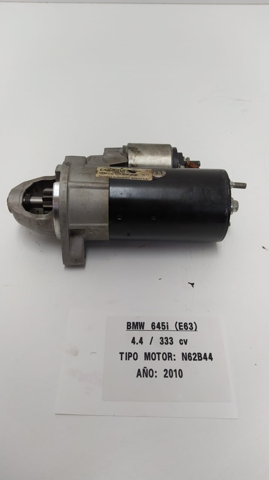 BMW 6 Series E63/E64 (2003-2010) Starter Motor 0001108208 18972686