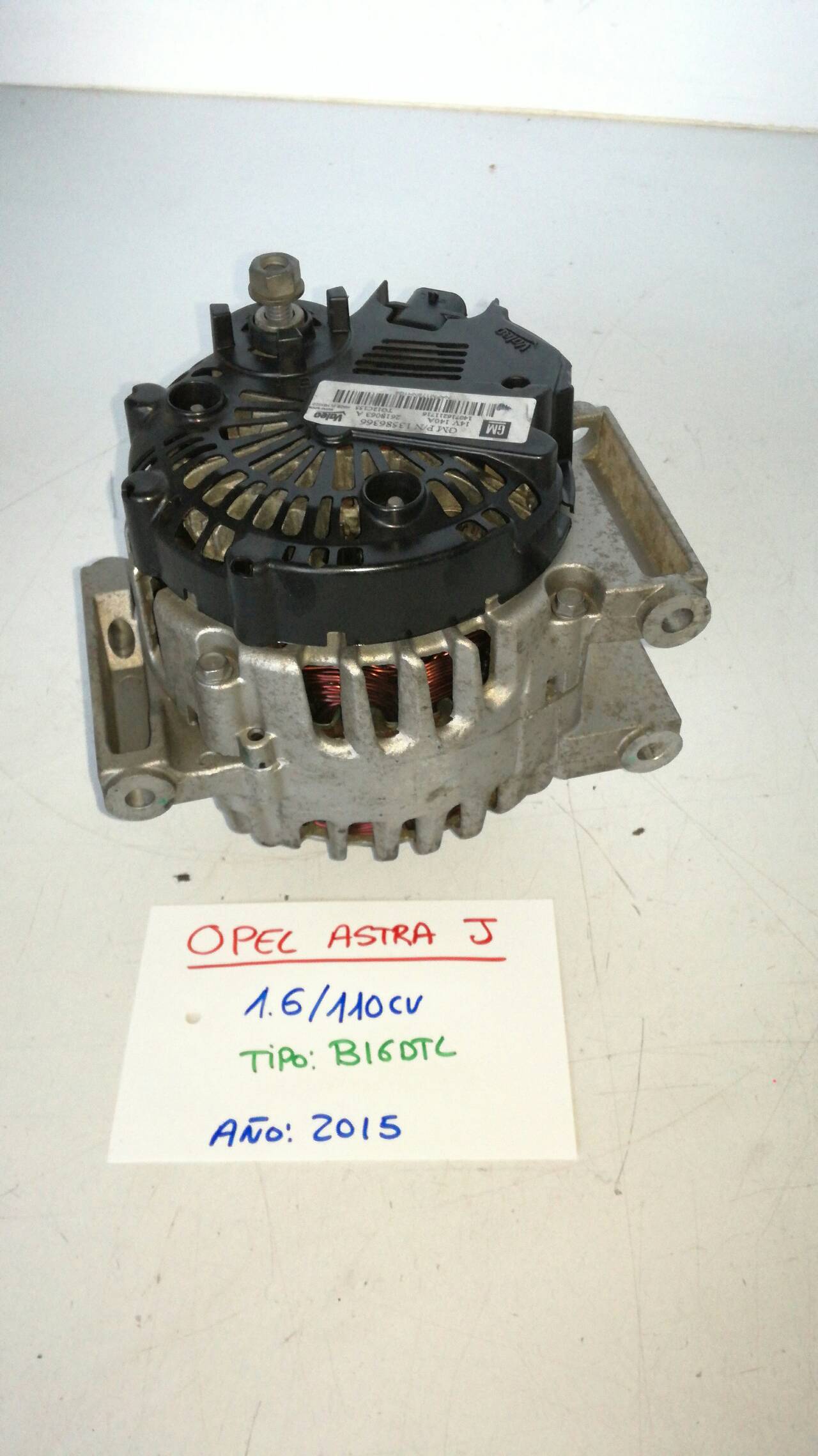 OPEL Astra J (2009-2020) Alternator 13586366, 140716211716, TG12C155 18939275