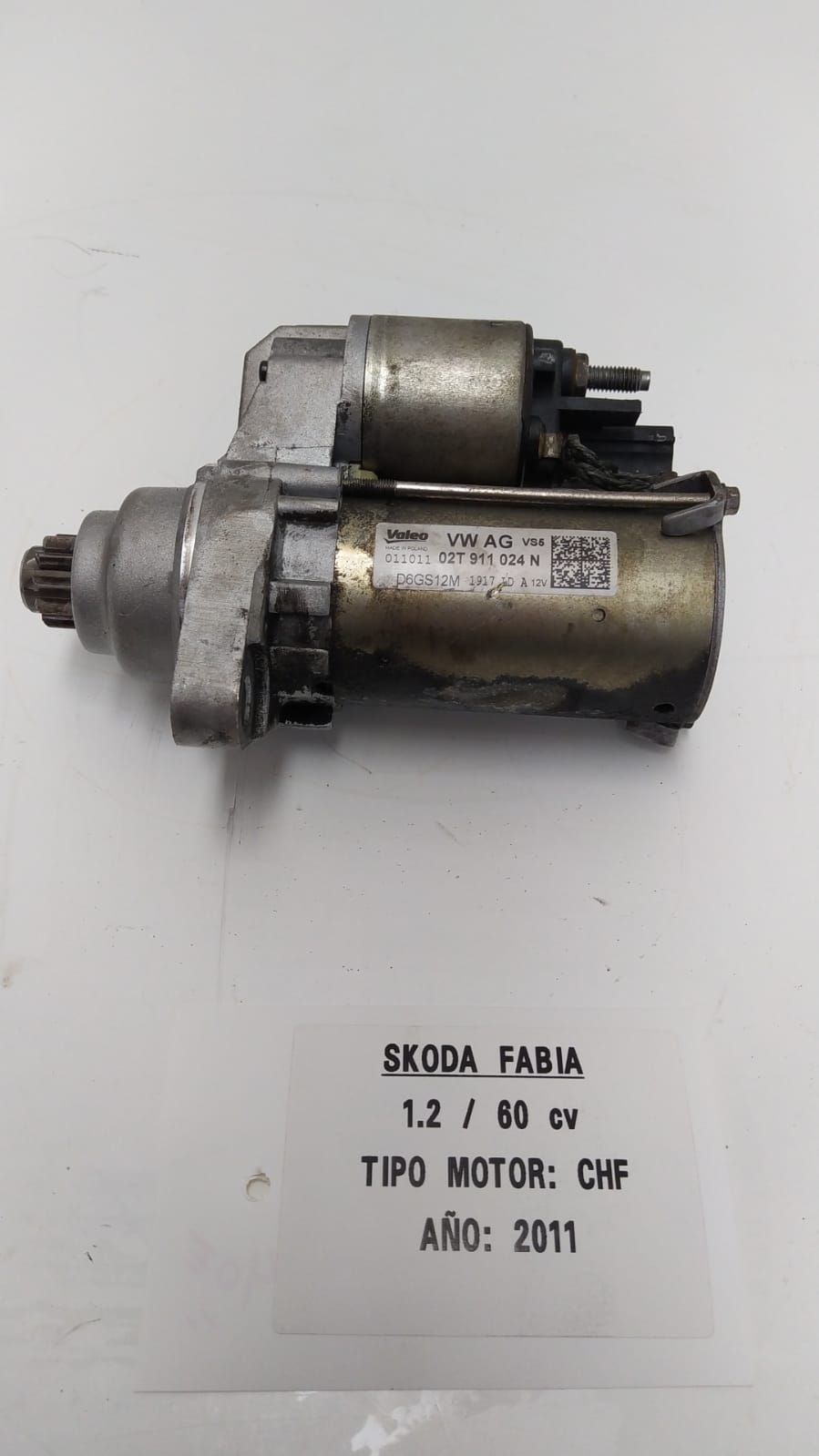 SKODA Fabia 2 generation  (2010-2014) Starter Motor 02T911024N,D6GS12M 18995261