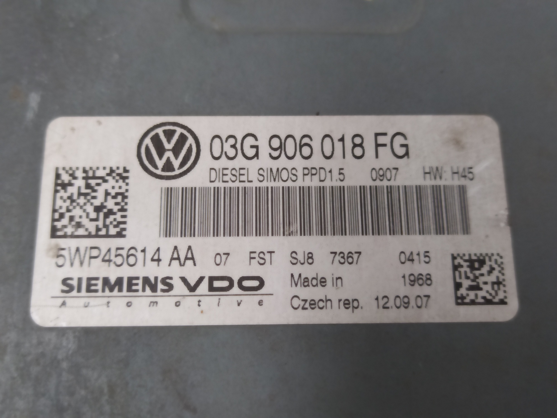 VOLKSWAGEN Passat B6 (2005-2010) Engine Control Unit ECU 03G906018FG,5WP45614AA,SIEMENS 22880516