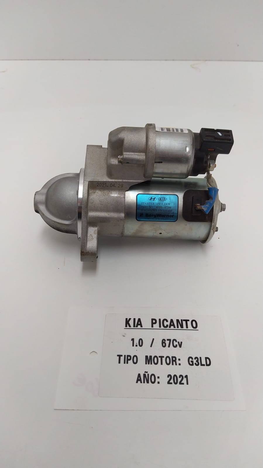 KIA Picanto 2 generation (2011-2017) Стартер 3610007100, BORGWARNER 18975543