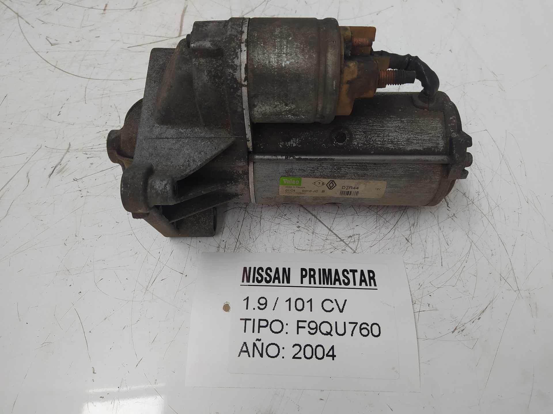 NISSAN Primastar 1 generation (2002-2014) Starteris D7R44,01C40310,7700116260C 26260775