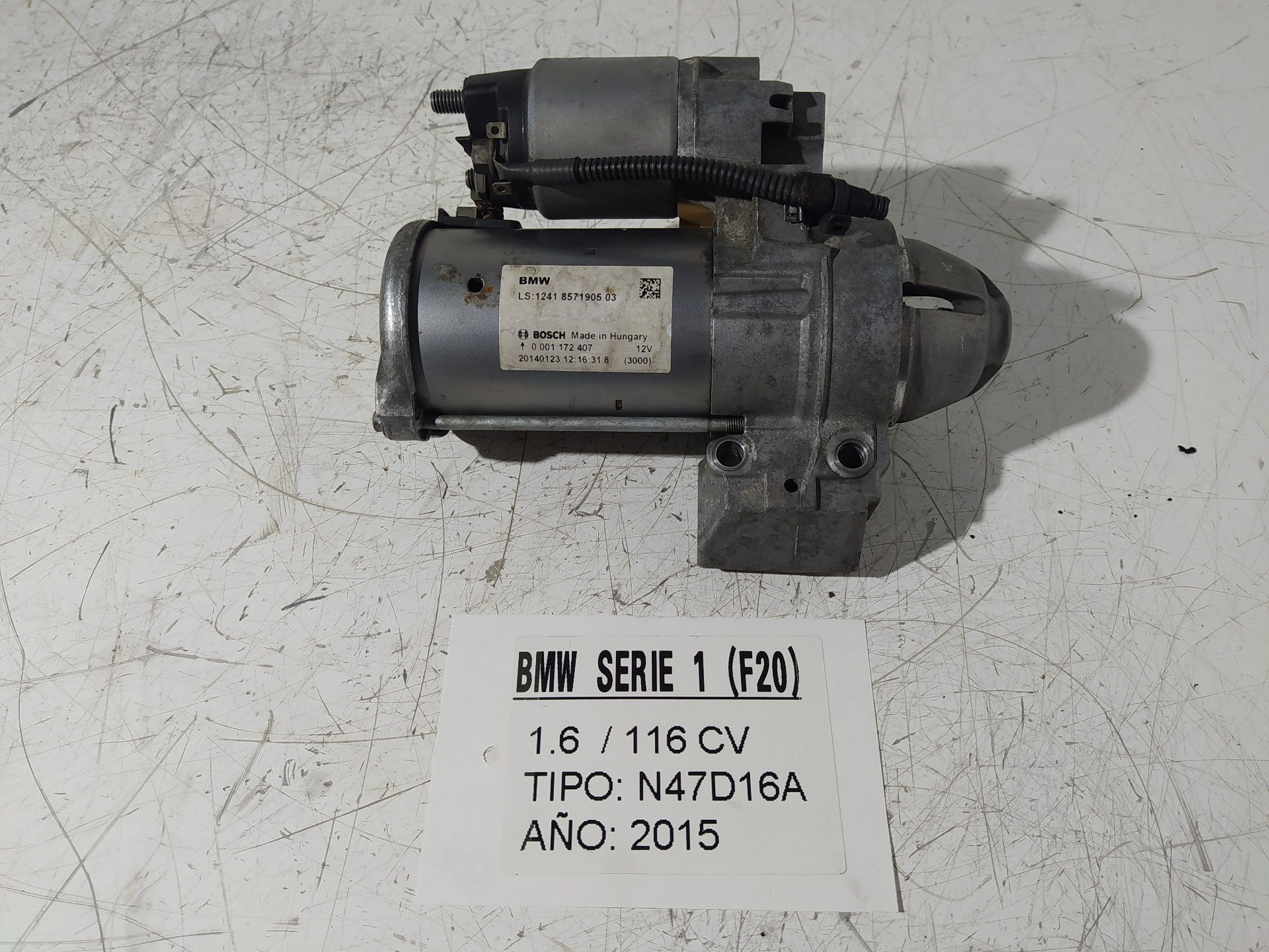 BMW 1 Series F20/F21 (2011-2020) Starter Motor 0001172407,20140123 22887492