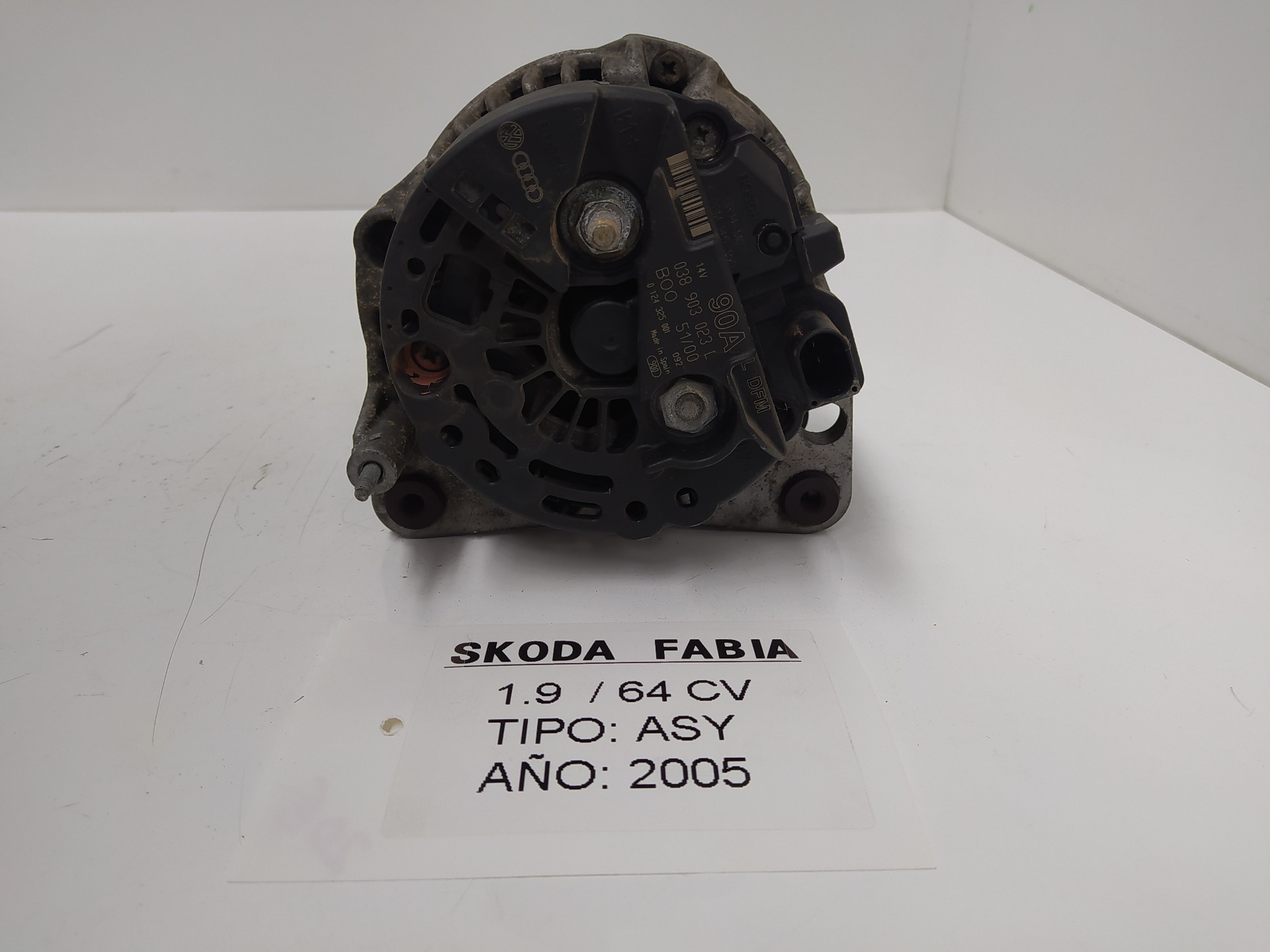 SKODA Fabia 6Y (1999-2007) Alternator 0124325001,038903023 22886667