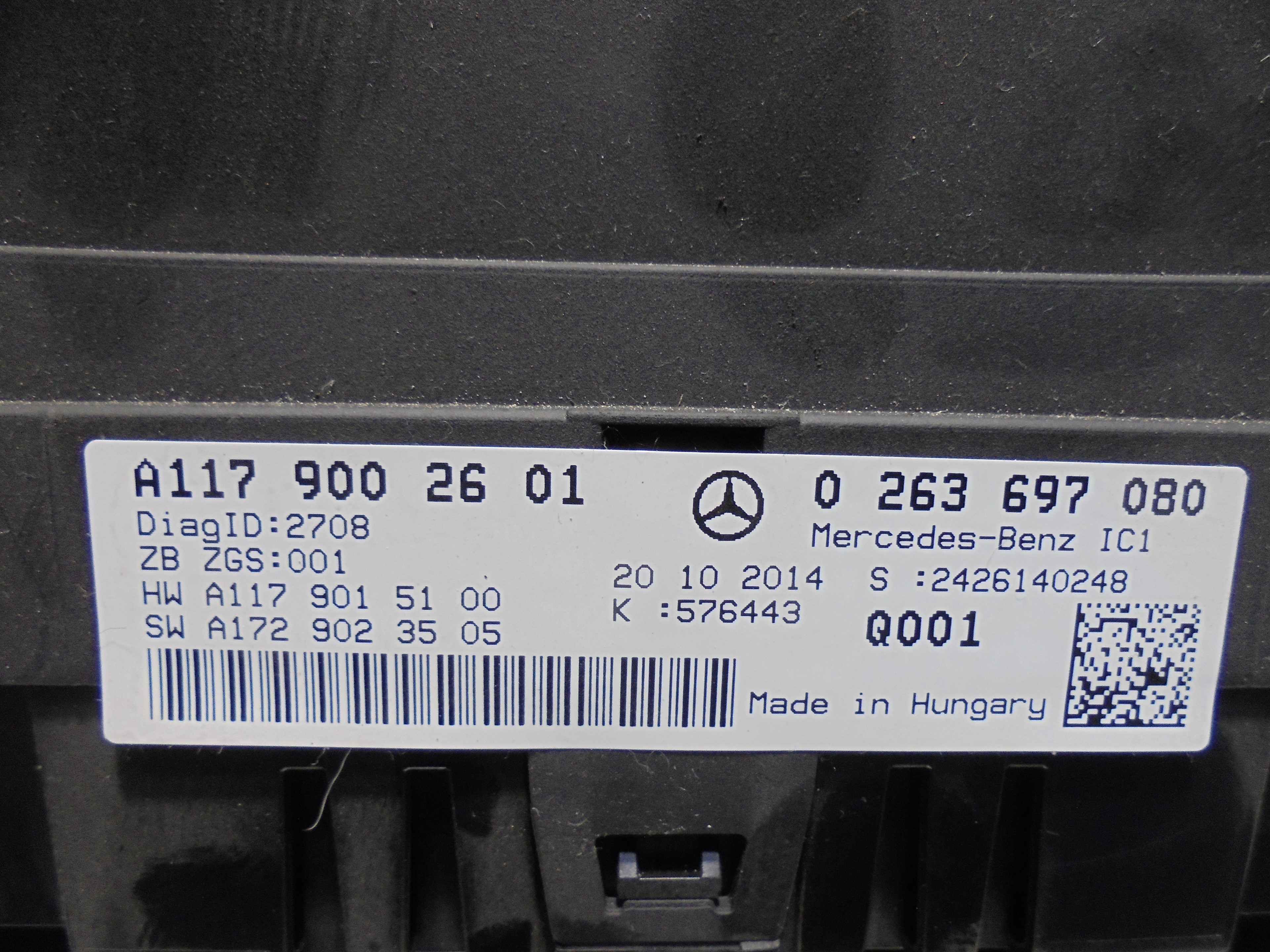 MERCEDES-BENZ CLA-Class C117 (2013-2016) Compteur de vitesse A1179002601 25074077