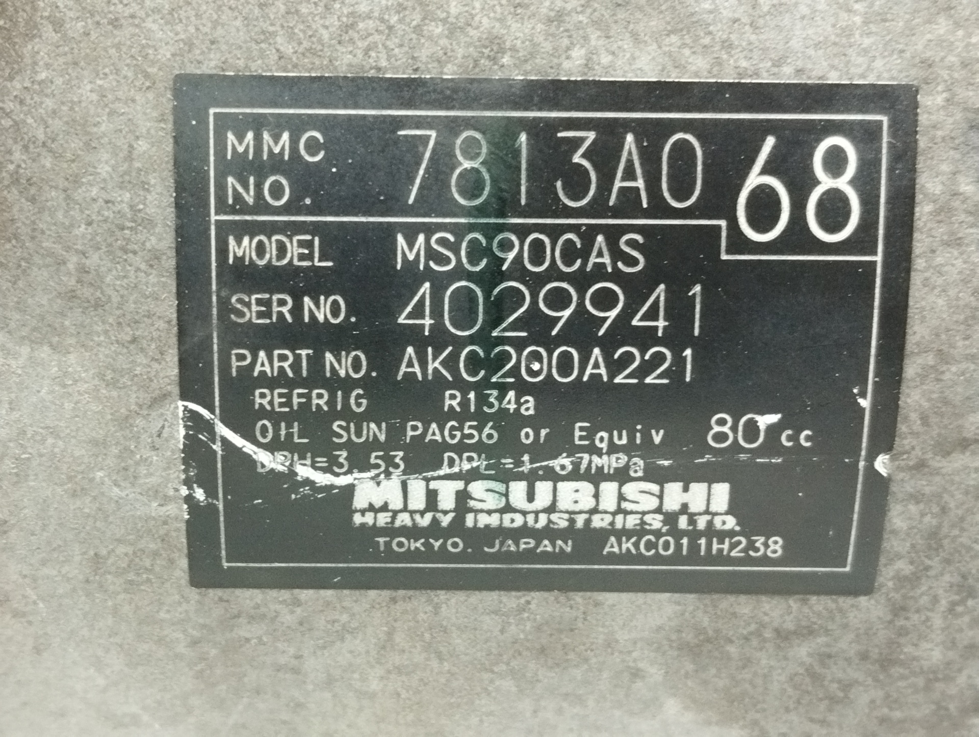 MITSUBISHI Outlander 2 generation (2005-2013) Air Condition Pump 7813A068 25209245