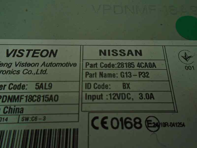 NISSAN Qashqai 2 generation (2013-2023) Автомагнитола без навигации 281854CA0A 23341649