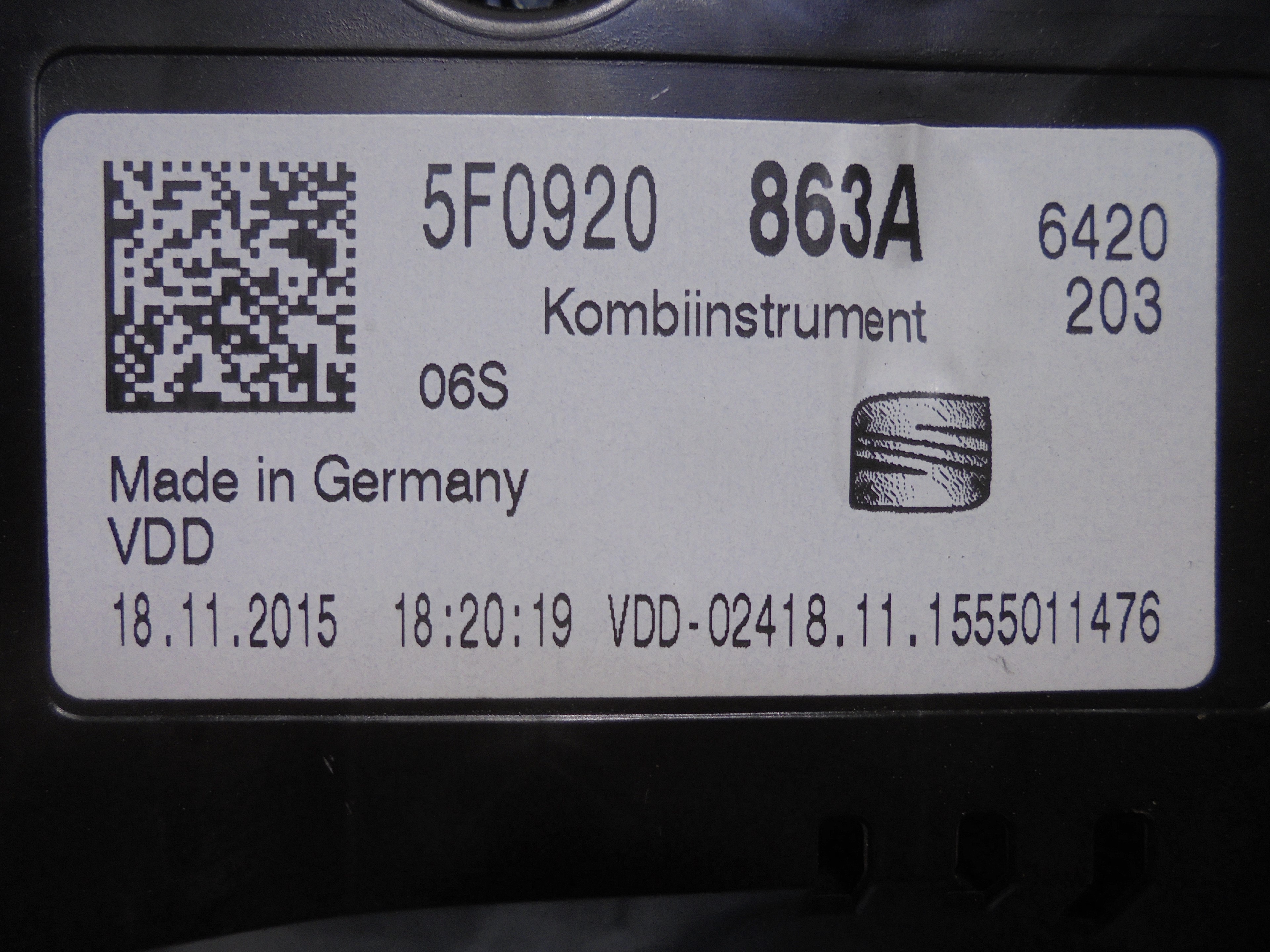 SEAT Leon 3 generation (2012-2020) Speedometer 5F0920863A 21955553