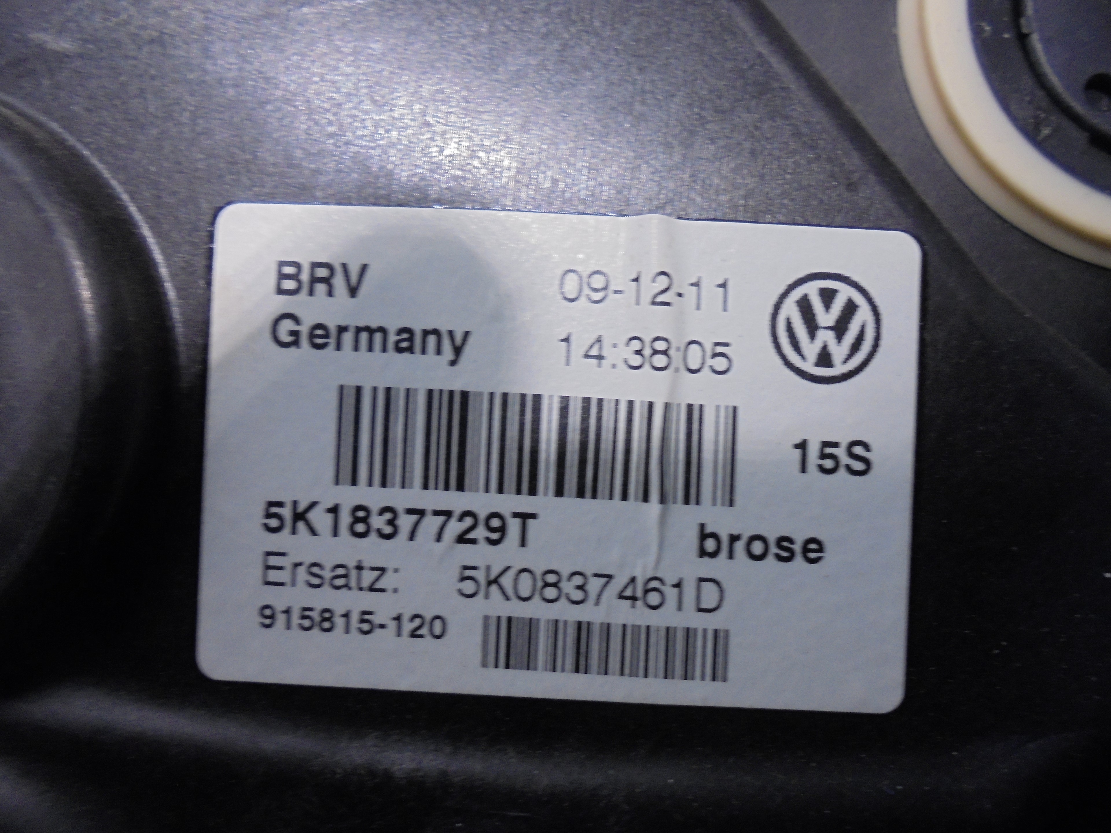 VOLKSWAGEN Golf 6 generation (2008-2015) Forreste venstre dør vinduesregulator 5K1837729T 25074198