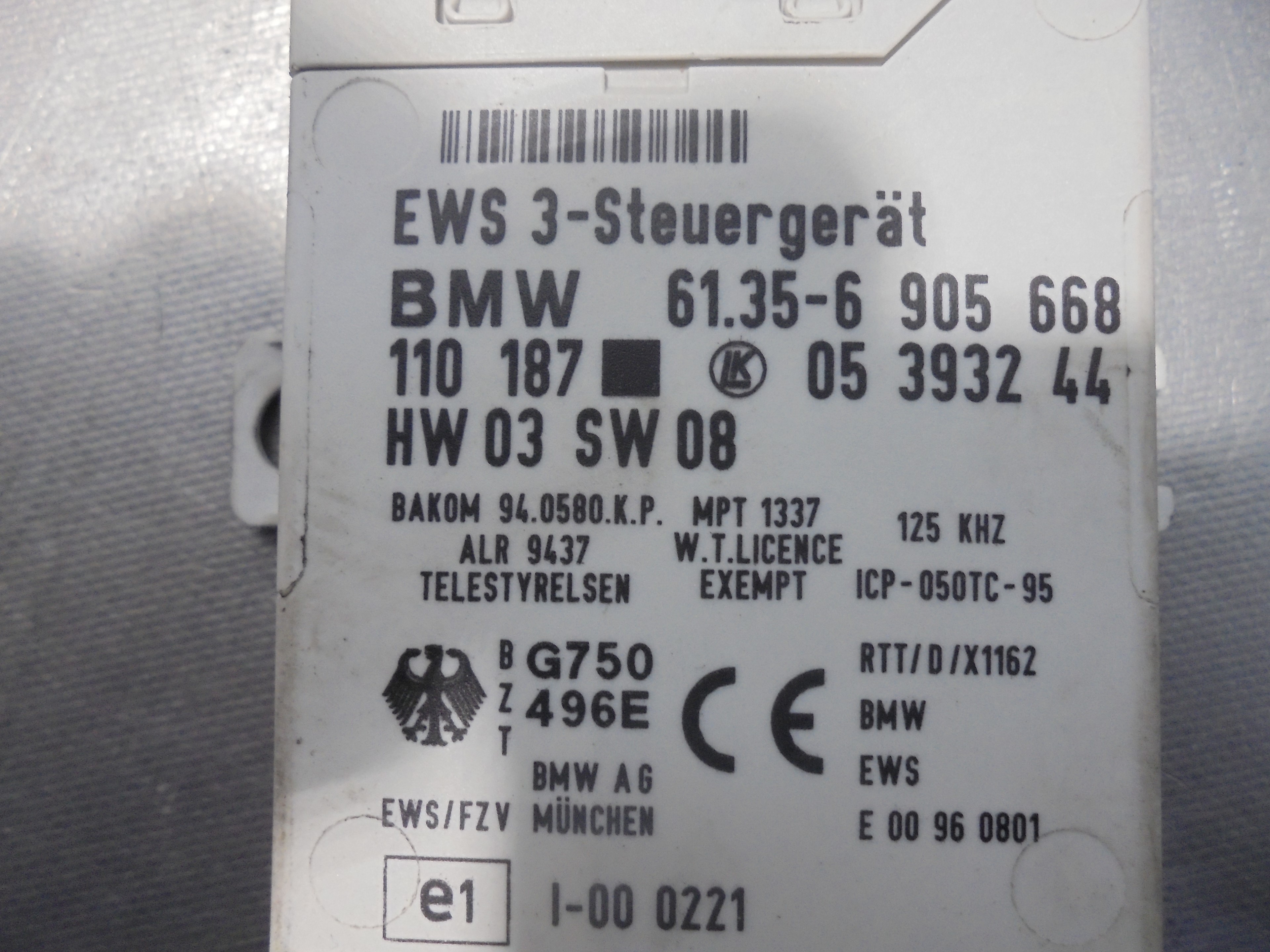 BMW 3 Series E46 (1997-2006) Startsperre kontrollenhet 61356905668 25067785