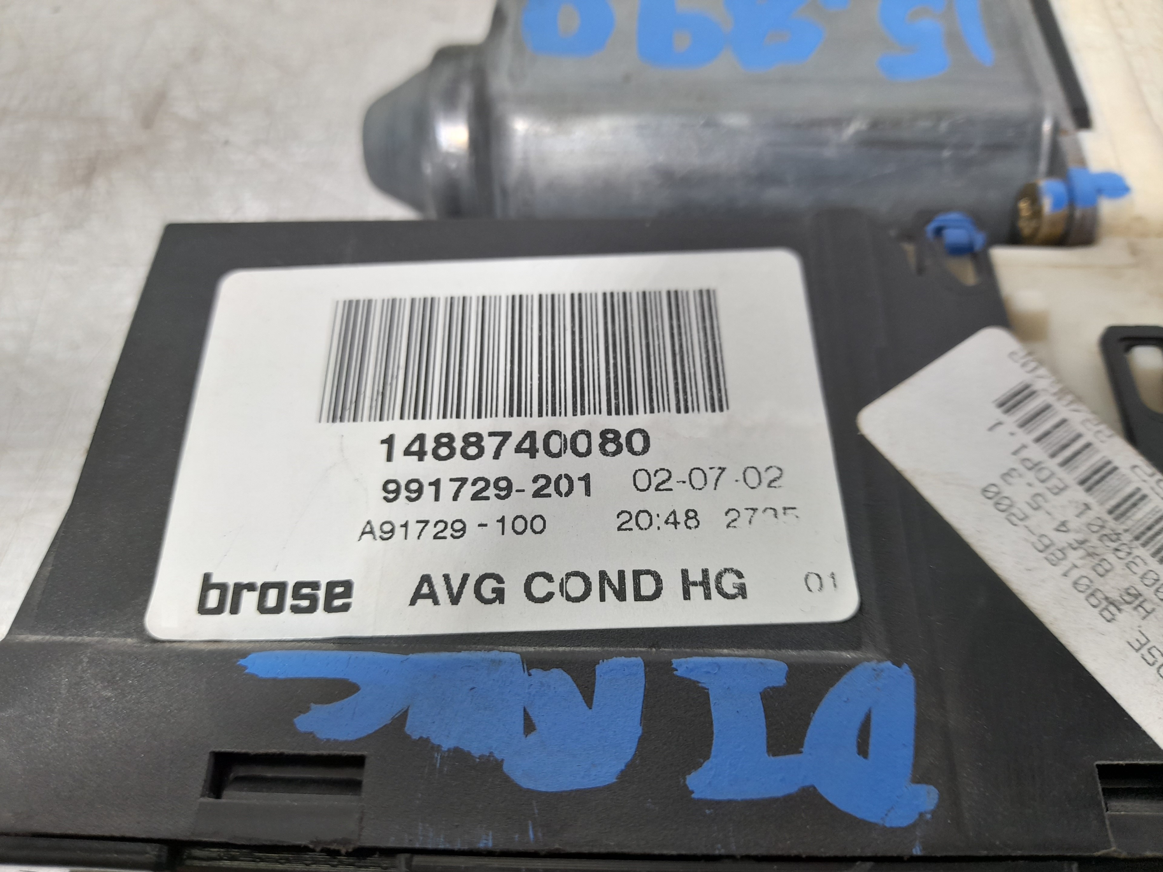 FIAT Ulysse 2 generation (2002-2010) Priekinių kairių durų stiklo pakelėjo varikliukas 991729201 23329156