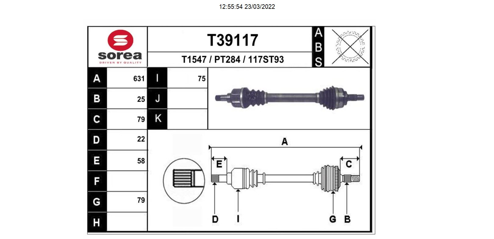 CITROËN C4 1 generation (2004-2011) Front Left Driveshaft 9636786780 22810005