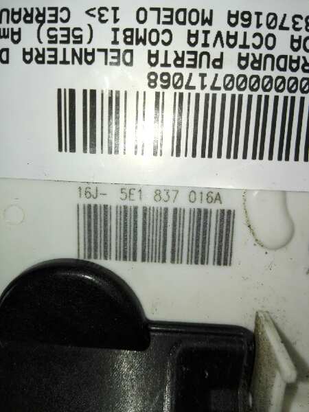 SKODA Yeti 1 generation (2009-2018) Front Right Door Lock 5E1837016A 18559336