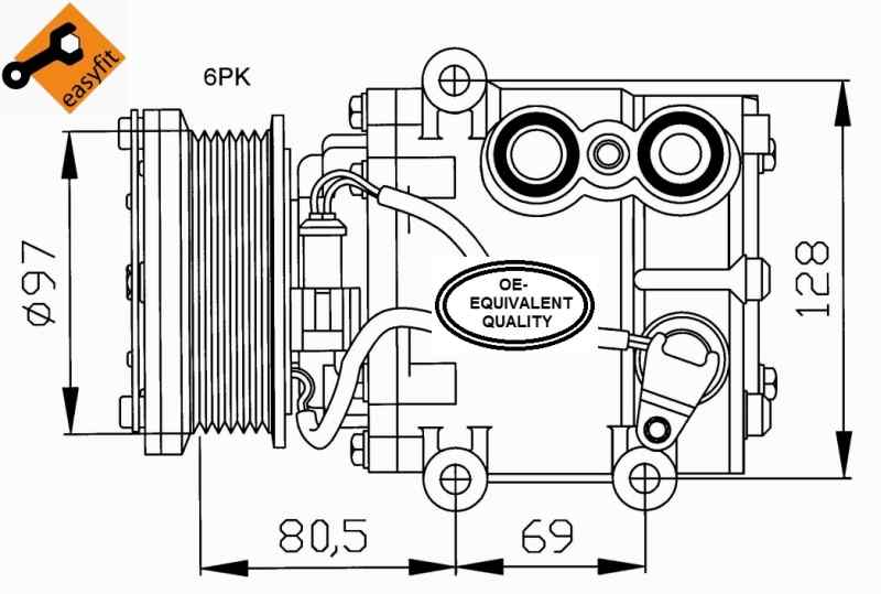 FORD Ka 1 generation (1996-2008) Помпа кондиціонера 5S5119D629AA 18491320