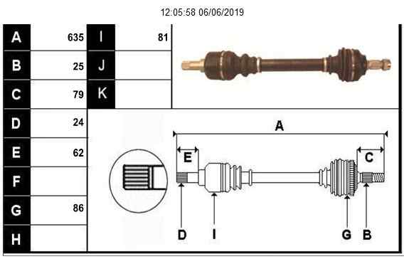 PEUGEOT 208 Peugeot 208 (2012-2015) Front Left Driveshaft 9656135280 18577350