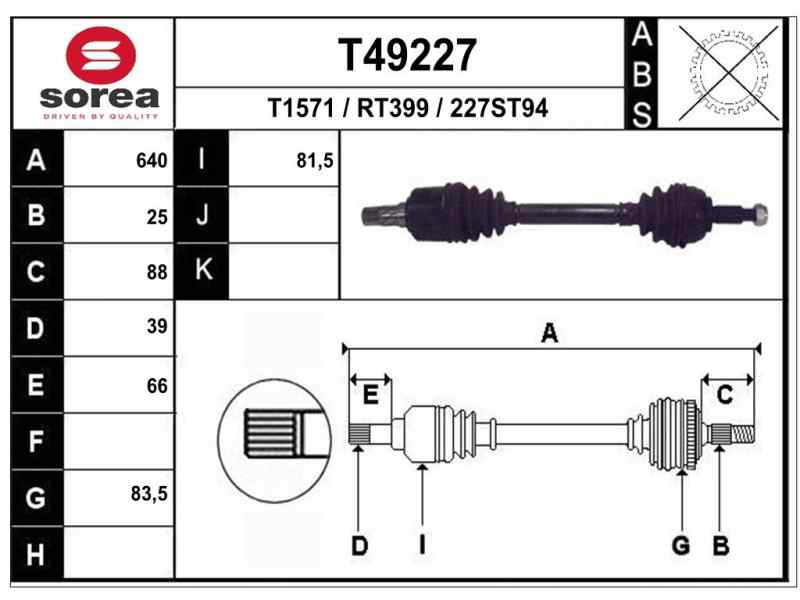 RENAULT Megane 2 generation (2002-2012) Front Left Driveshaft 8200198016 18511872