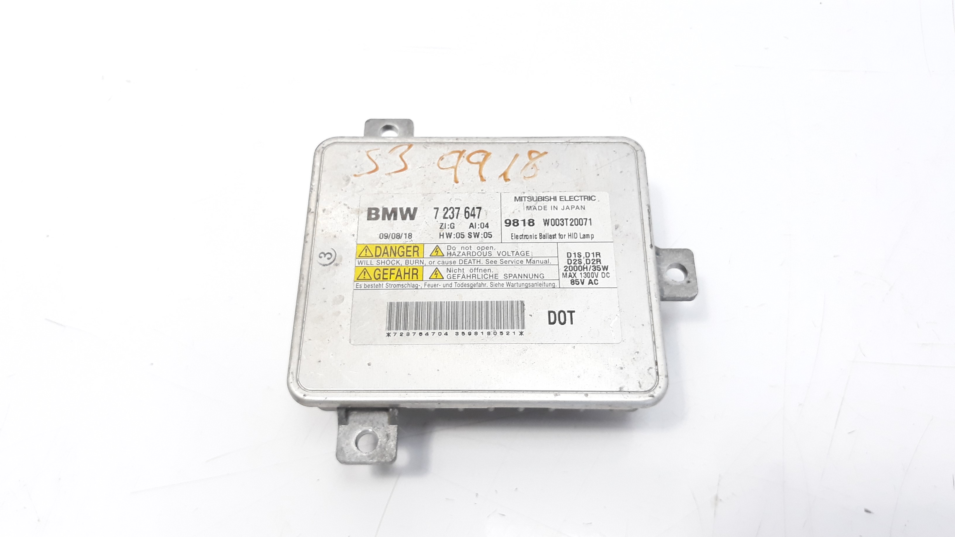 BMW 3 Series E90/E91/E92/E93 (2004-2013) Xenon-lámpa vezérlőegysége 63117237647 18663646