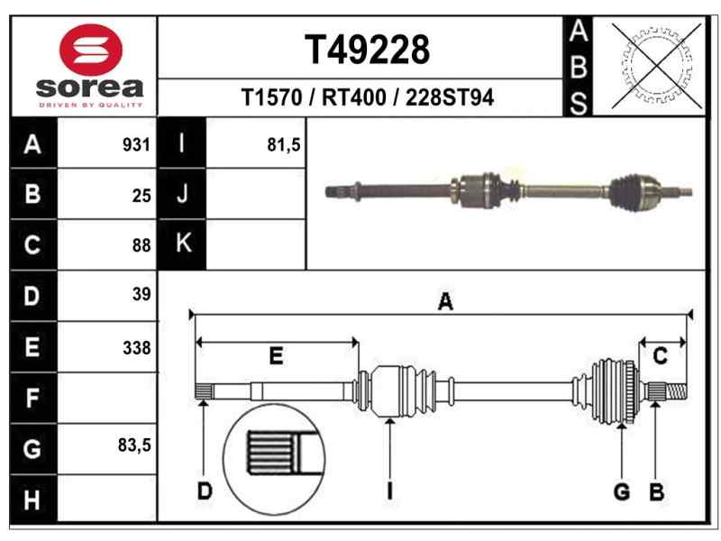 DODGE Scenic 2 generation (2003-2010) Priekinis dešinys pusašis 8200436366 18447215