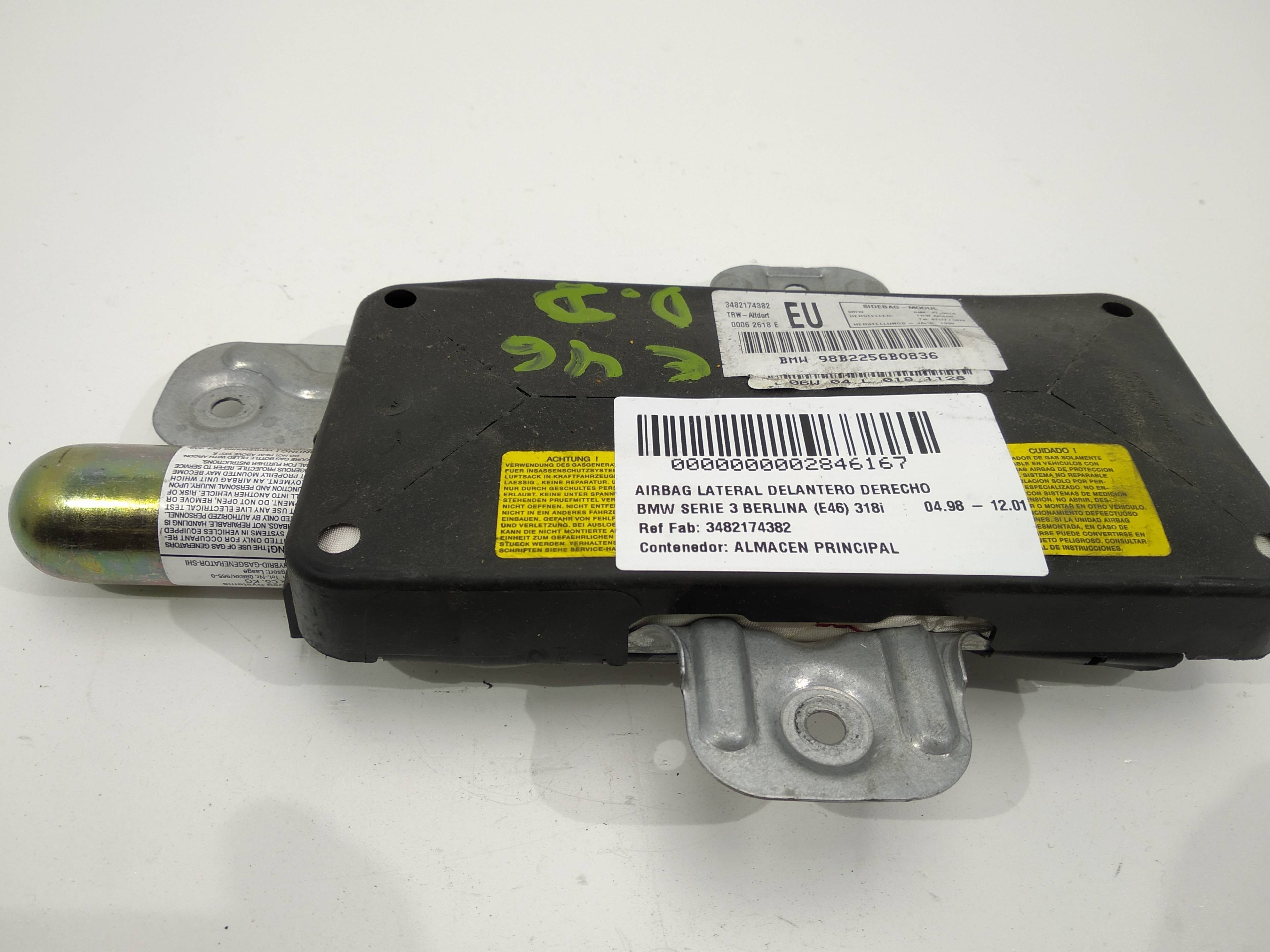 BMW 3 Series E46 (1997-2006) Front Right Door Airbag SRS 3482174382, 3482174382, 3482174382 19333723