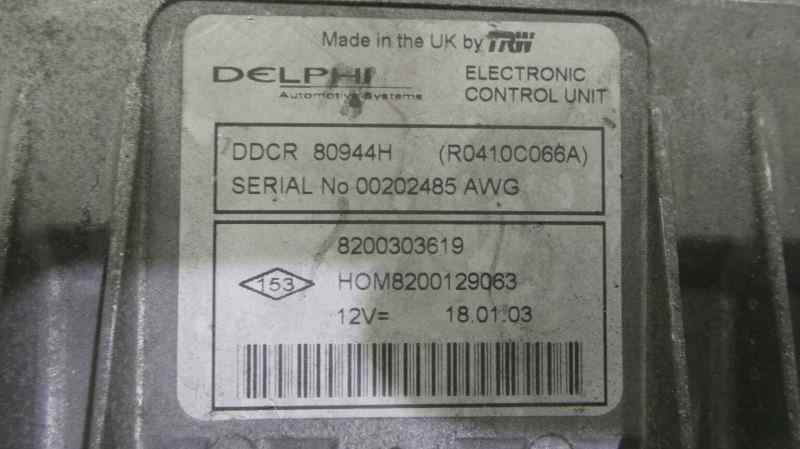 RENAULT Clio 2 generation (1998-2013) Engine Control Unit ECU 8200303619 19114303