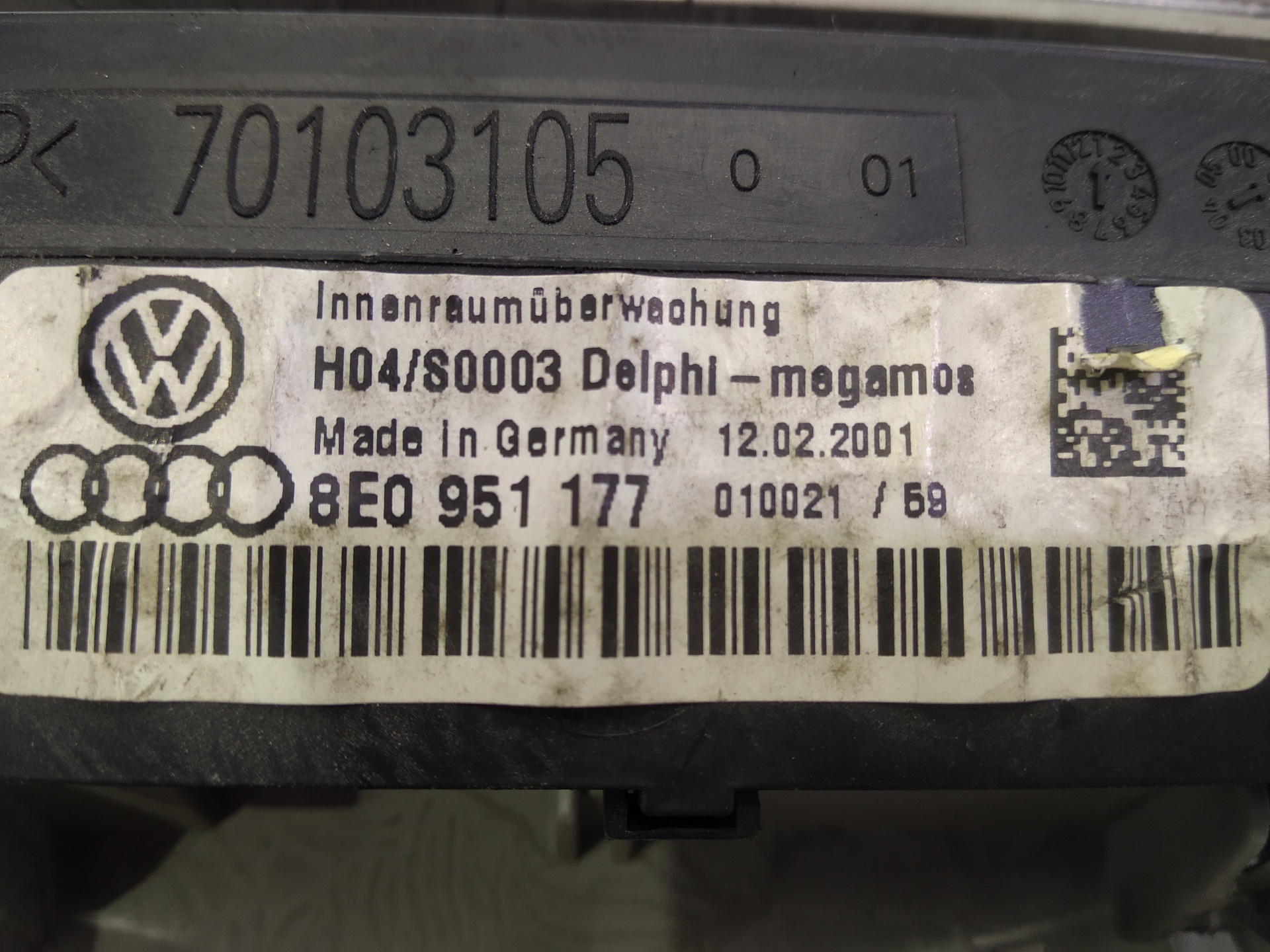 AUDI A4 B6/8E (2000-2005) Other part 8E0951177 25300453