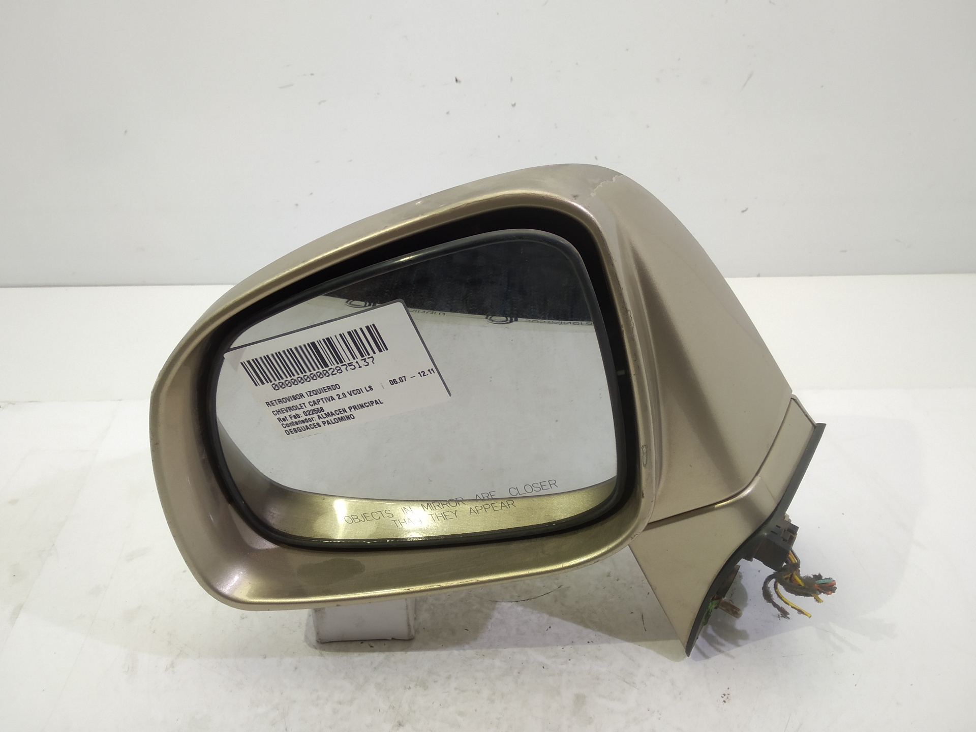 CHEVROLET Captiva 1 generation (2006-2018) Left Side Wing Mirror 022558 25304714