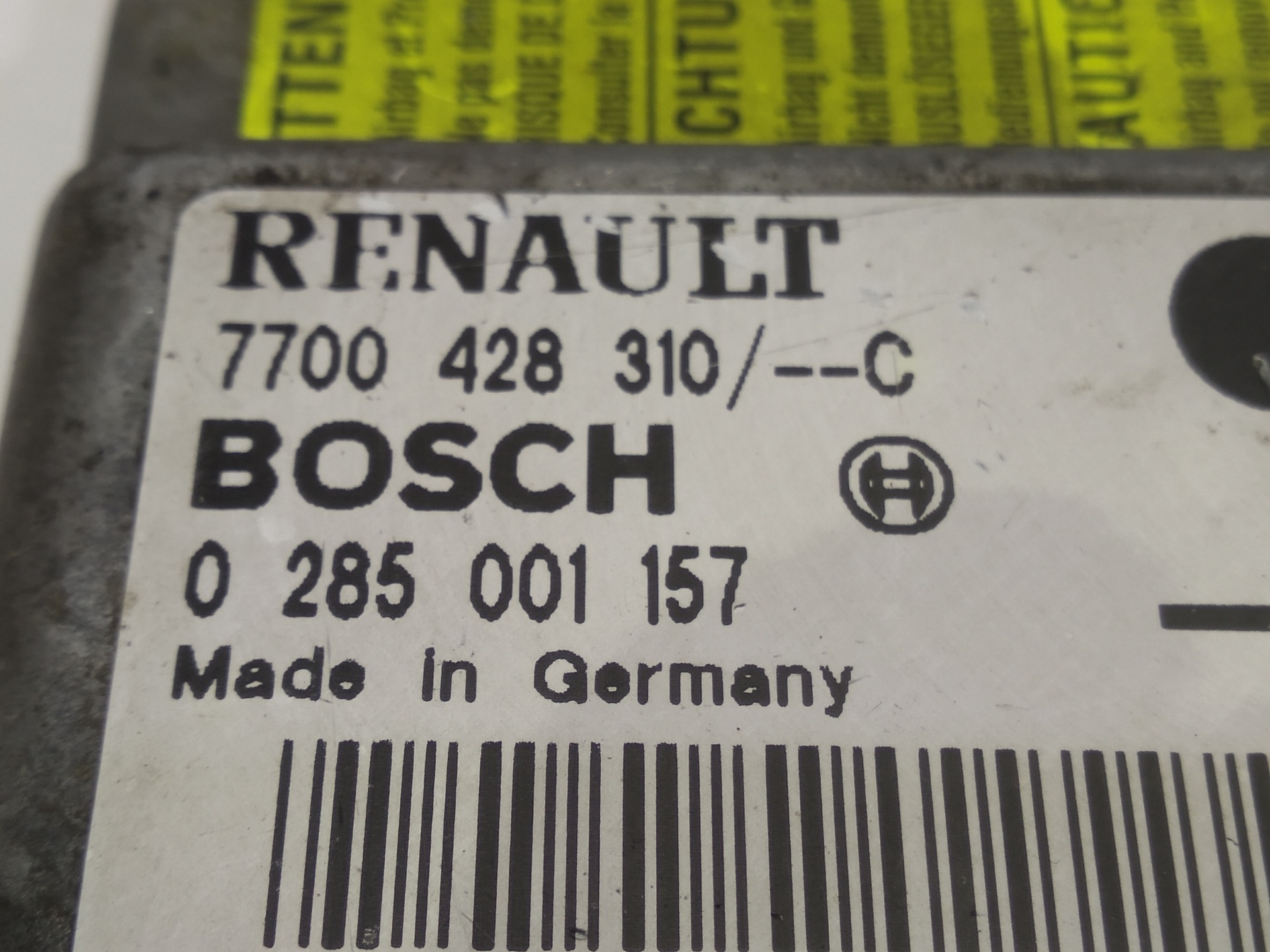 RENAULT Clio 3 generation (2005-2012) SRS Control Unit 7700428310C 25304155